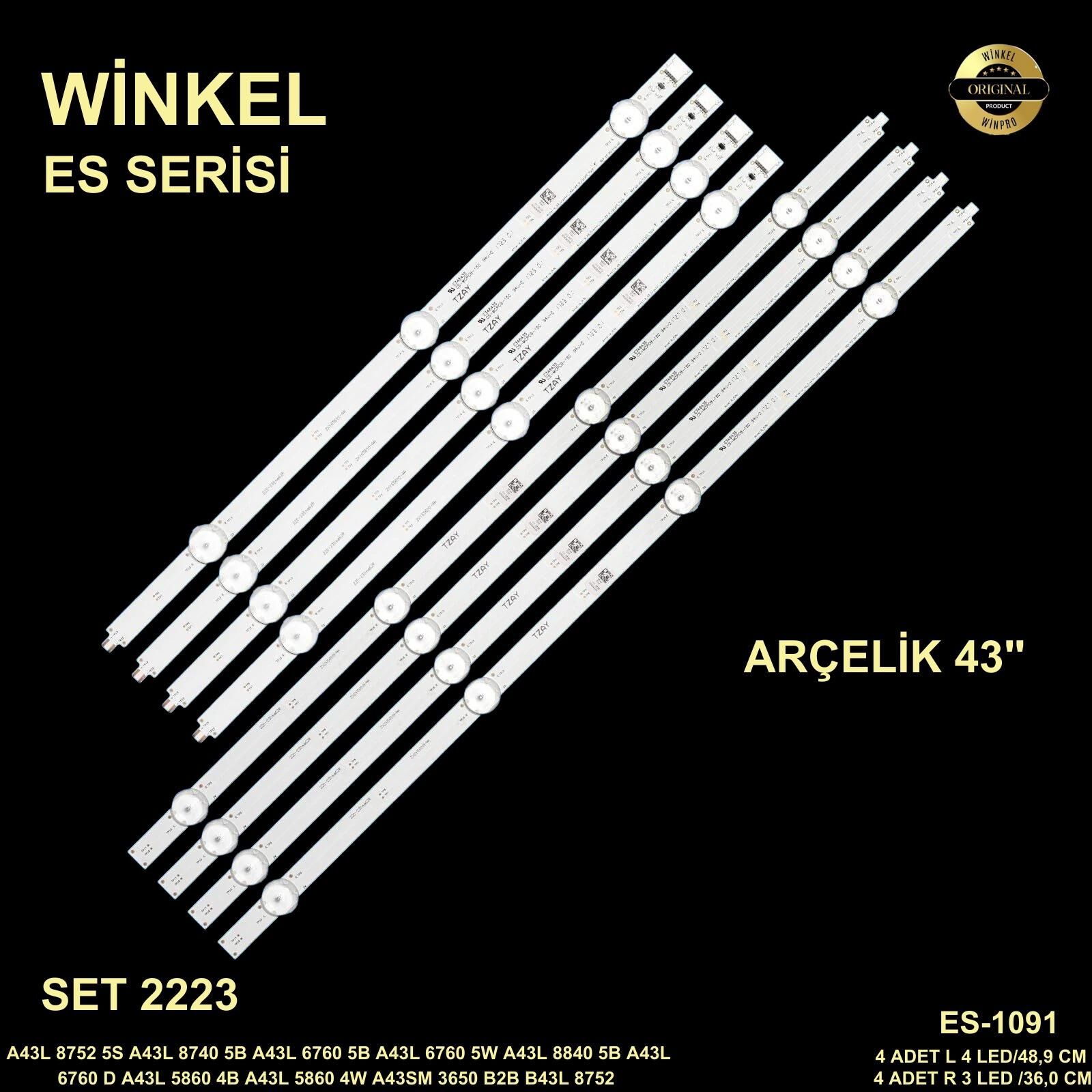 TV LED BAR 2223 TAKIM 8 Lİ-A43L8740-43VLX7730SP-43GUB8762-B43L8840-43L8840-ES1091-WİNKEL