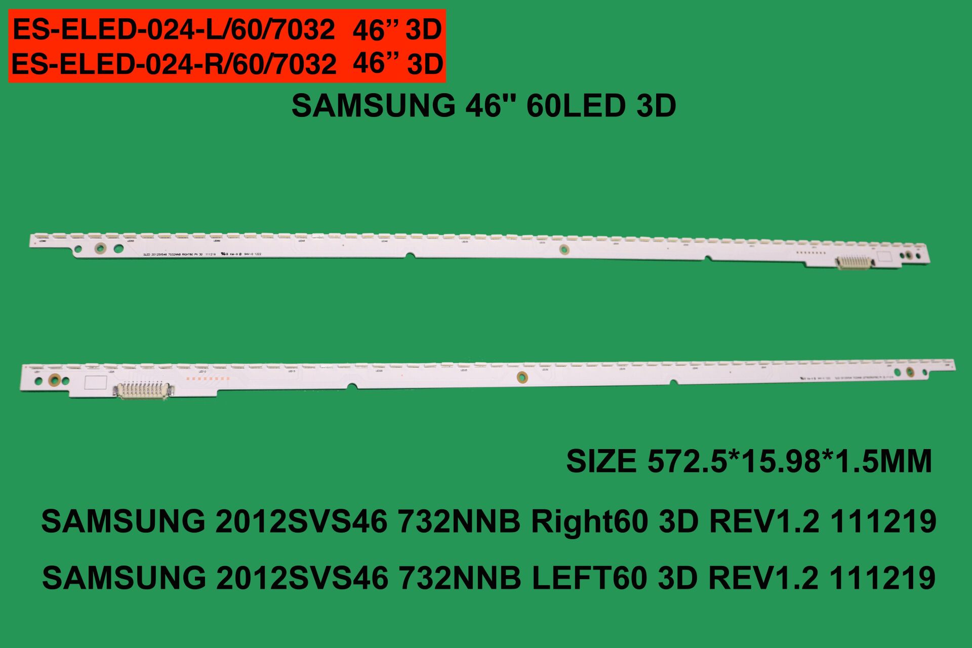 TV LED BAR 2118 2 Lİ ÇUBUK-UE46ES6100-UE46ES6140-UE46ES6340-UE46ES6710-ELED024-WİNKEL