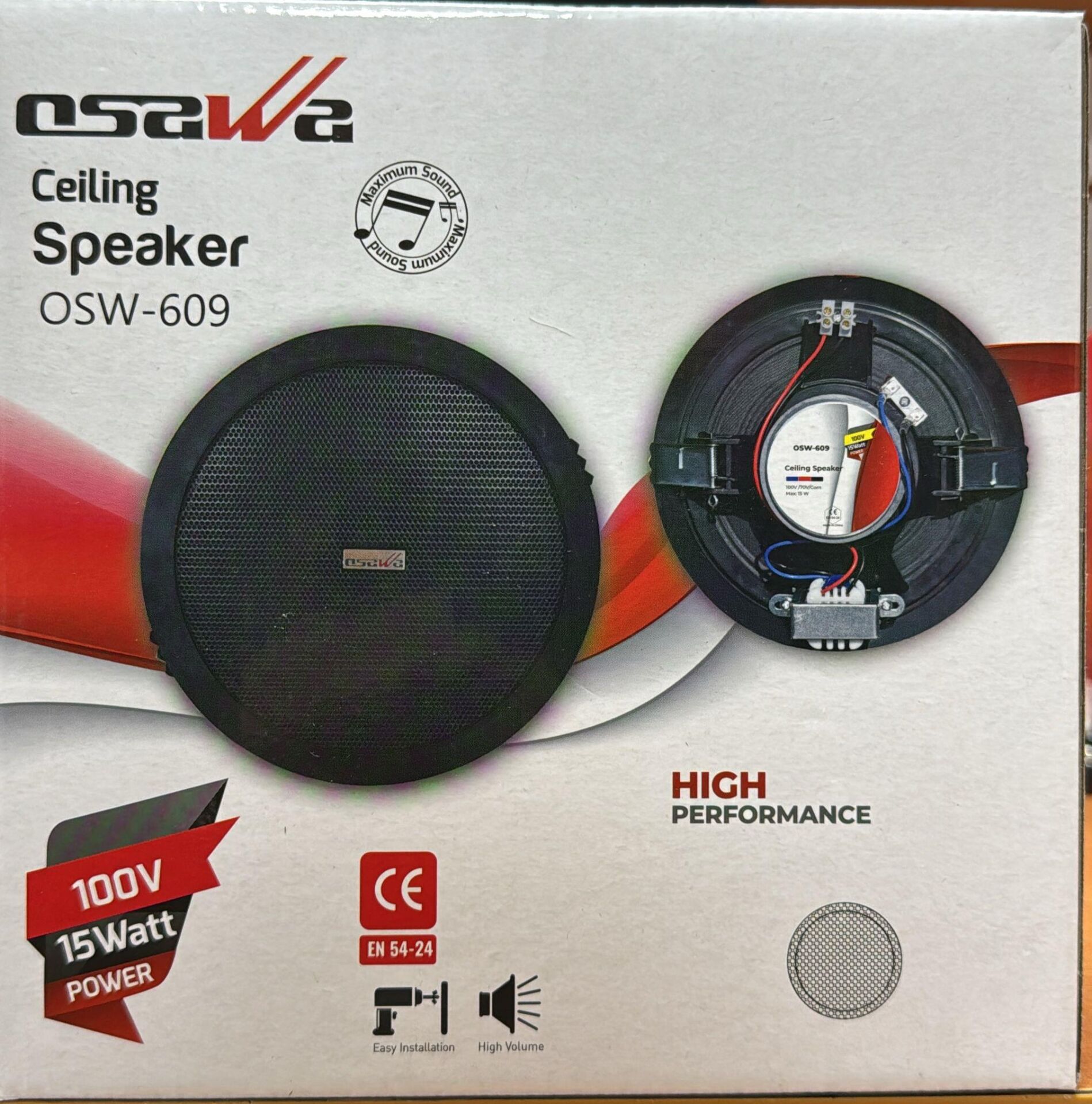OSAWA OSW-609  TRAFOLU 16 CM SİYAH ALÇIPAN TAVAN HOPARLÖRÜ