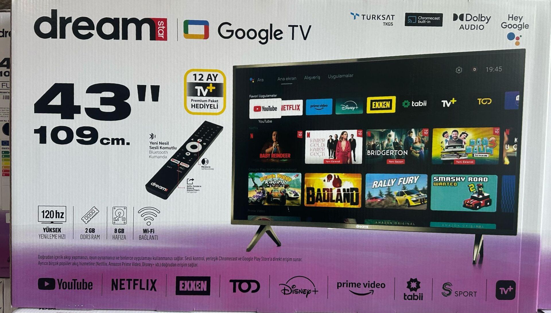 DREAMSTAR 43'' 109CM FULL HD SMART GOOGLE TV UYDULU LED TV