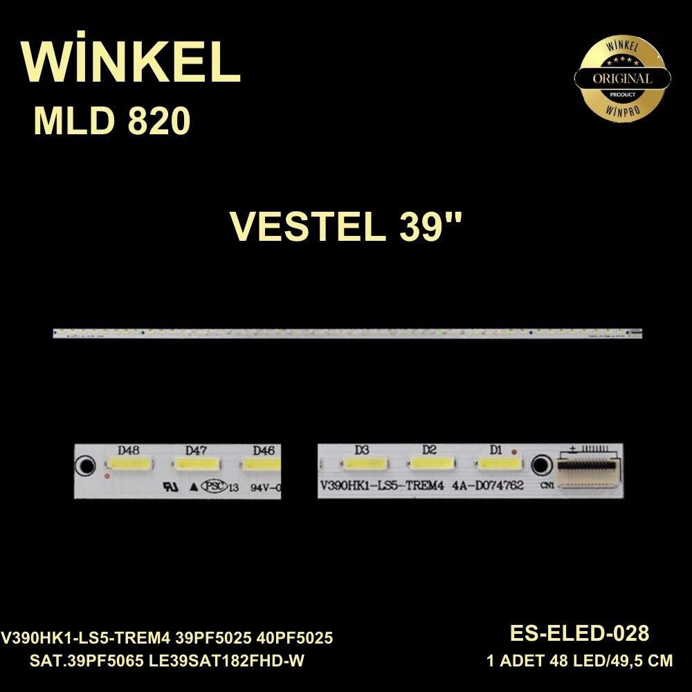 TV LED BAR 820 1 Lİ ÇUBUK-39PF5025-40PF5025-39PF5065-182FHD-LE99F5241S-ELED028-WİNKEL