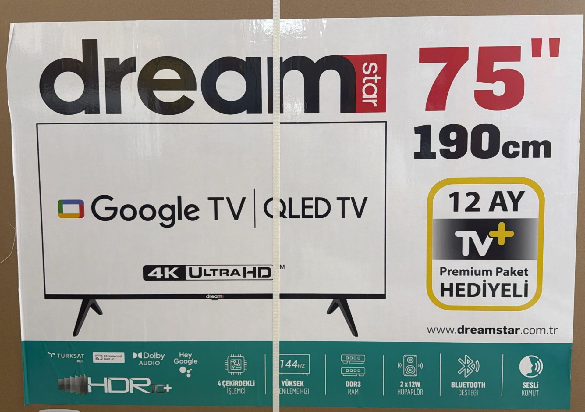 DREAMSTAR 75'' 190CM 4K ULTRA HD SMART GOOGLE TV UYDULU LED TV