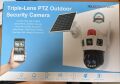 O-KAM 7050 3 Lens Siren + Mikrofon + Hoparlör 10X Optic Wifi Solar Güneş Panelli Kamera