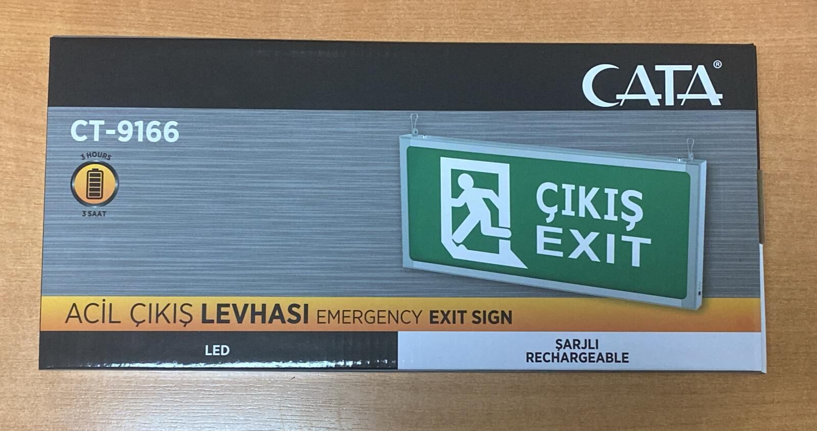 CATA CT-9166 YÖNSÜZ EXIT ÇIKIŞ LEVHASI ŞARJLI LEDLİ