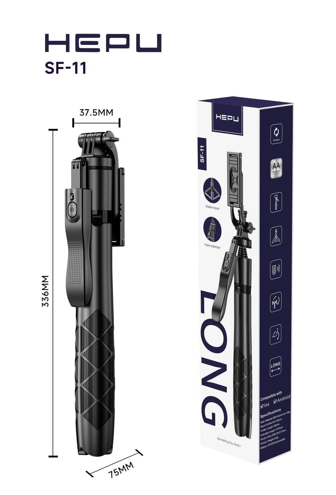 HEPU SF-11 TRIPOD + SELFİE ÇUBUĞU
