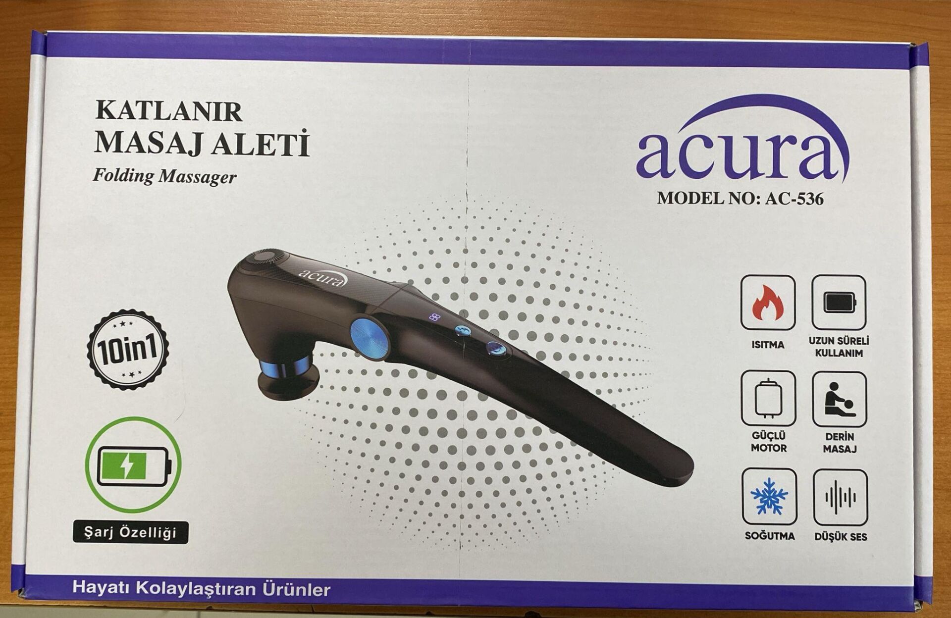 ACURA AC-536 10 BAŞLIKLI KATLANIR ŞARJLI MASAJ ALETİ