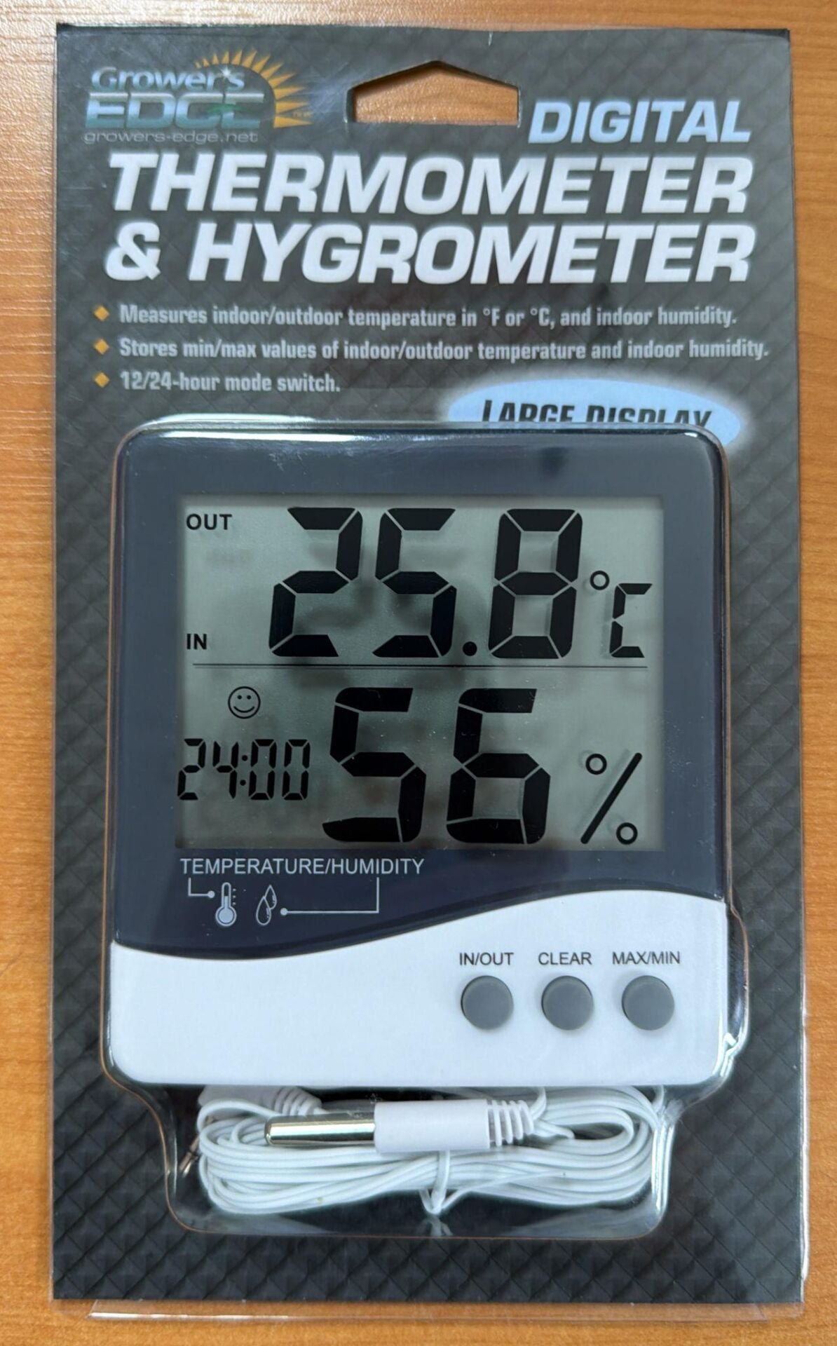 GROWERS EDGE BÜYÜK EKRAN DİGİTAL TERMOMETRE NEM ÖLÇER