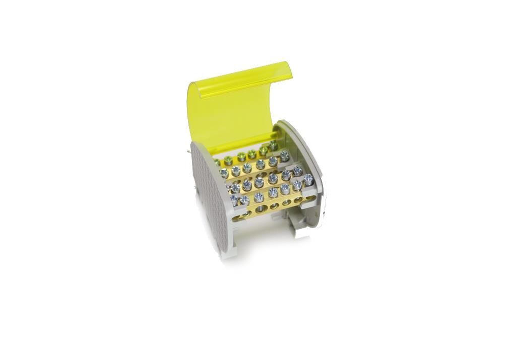 DAĞITIM ÜNİTESİ KAPAKLI 125 AMPER 7X12MM 2+5 DELİKLİ 4 KUTUPLU ÇETSAN