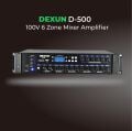 DEXUN D-500-USB+BT 2 MİKROFON+AUX GİRİŞLİ BAS TİZ 700 WATT 6 BÖLGELİ TRAFOLU ANFİ