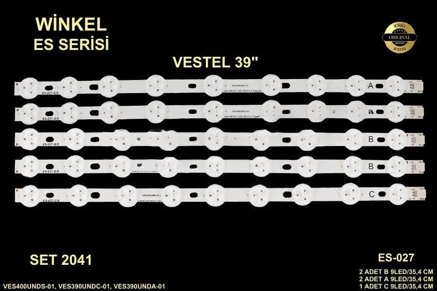 TV LED BAR 2041 TAKIM 5 Lİ-VES400UNDS-40FA4000-40PF3025-40SD5000-C134- GEN-027-WİNKEL