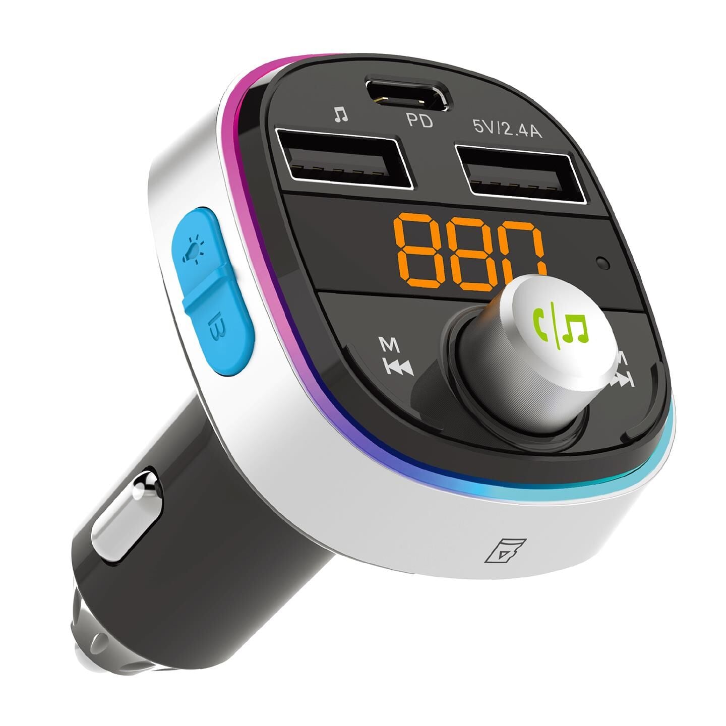 S-link SL-BT601 BT 5.3V Led Ekranlı TF, BT, USB Destekli 2 USB 2.4V 1 Type C FM Modülatör