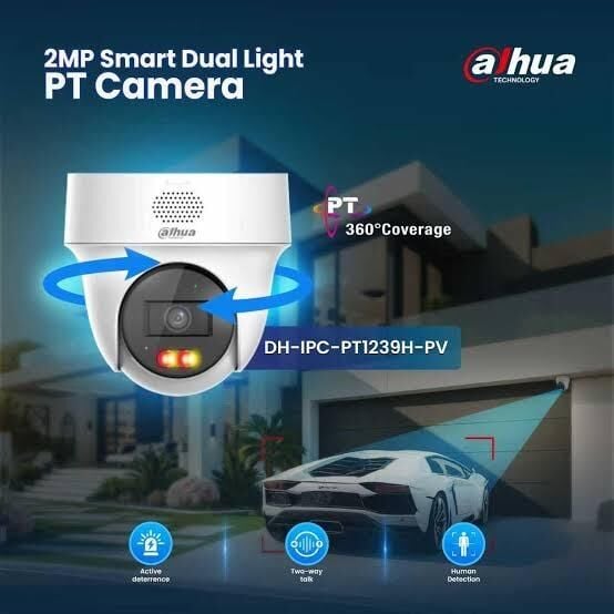 Dahua IPC-PT1239H-S-PV-0280B 2MP PT Hareketli + ÇiftYön Ses + Fullcolor IP Kamera