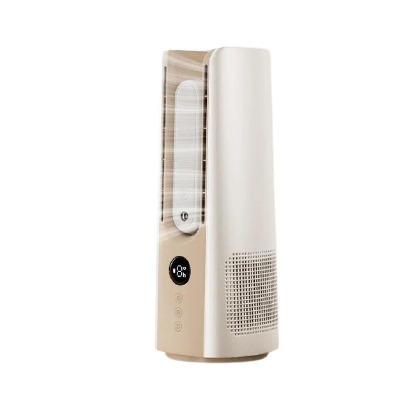 HEPU HP-F28 Sessiz Pervanesiz USB Şarjlı Buharlı Masaüstü Fan – Dahili Su Hazneli, Dijital