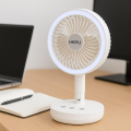 HEPU HP-F888 8'' 20CM Katlanabilir Işıklı Masaüstü Fan – 4000mAh (2x2000mAh) Batarya, 180°
