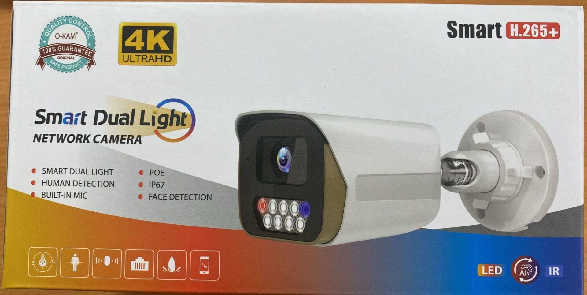 O-KAM 3036 5MP Bullet Dış Mekan Colorvu 9Warmled Çakar Mikrofon Ledli IP Kamera