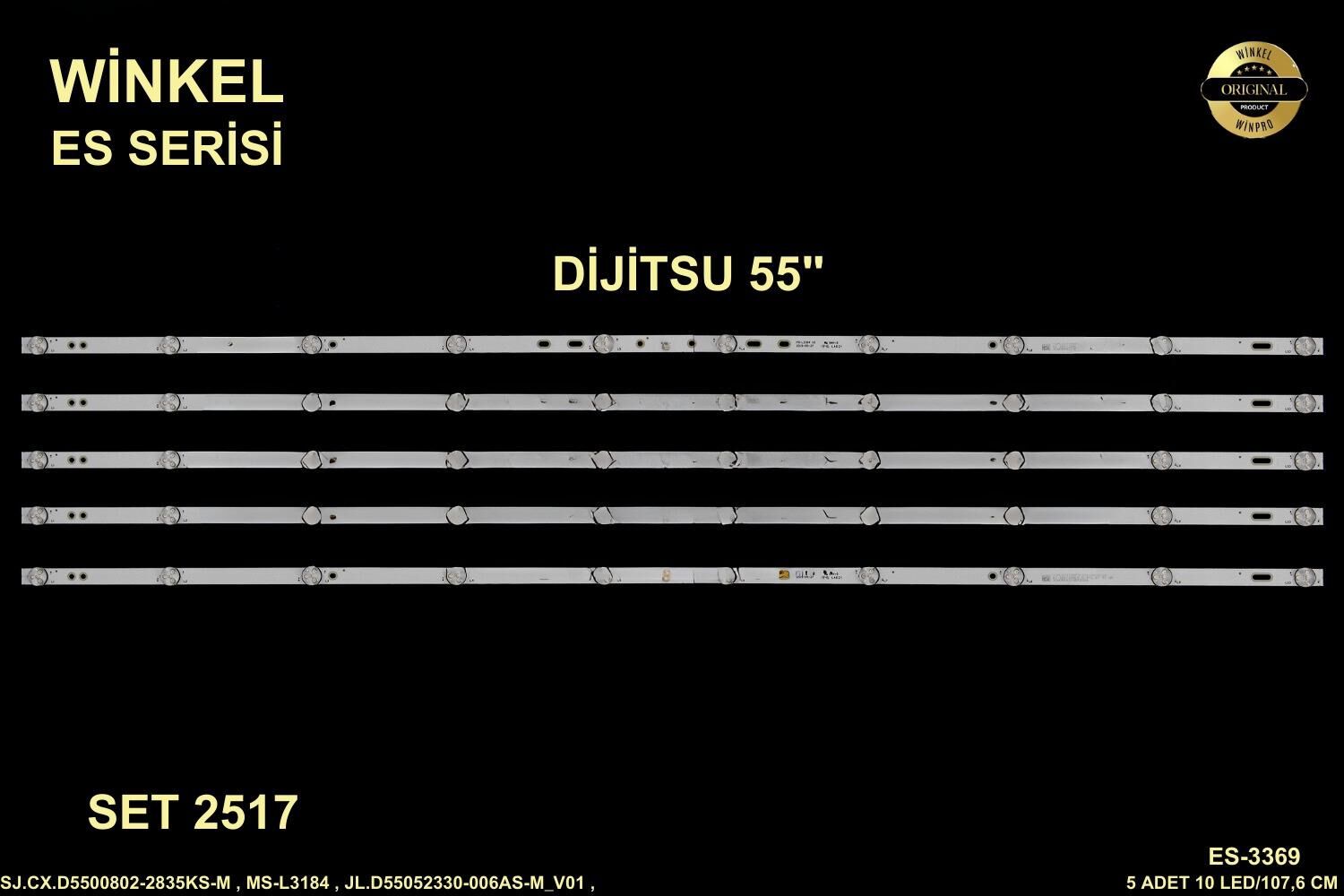 TV LED BAR 2517 TAKIM 5 Lİ-DİJİTSU DJTV55S LED BAR, SKYTECH ST-5540US LE-WİNKEL