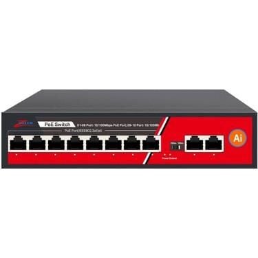 ZTECH ZR-1010 8+2+1 Poe Switch 10/100 Mbps+2 Lan 100/1000Mbps+1*SFP SLOT, 120W
