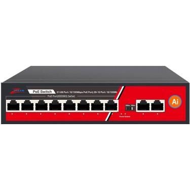 ZTECH ZR-1010 8+2+1 Poe Switch 10/100 Mbps+2 Lan 100/1000Mbps+1*SFP SLOT, 120W