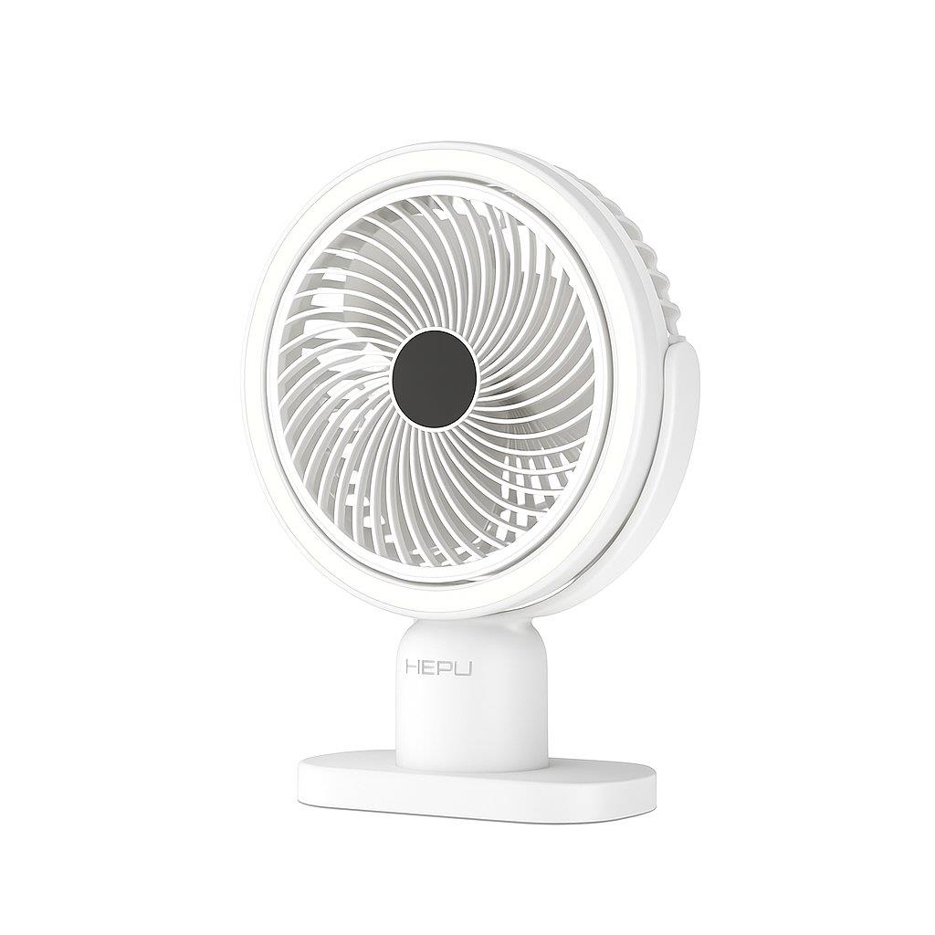 HEPU HP-F01 USB Şarjlı Masaüstü Mini Fan – 3 Kademeli Hız Ayarlı, Kompakt Gövde