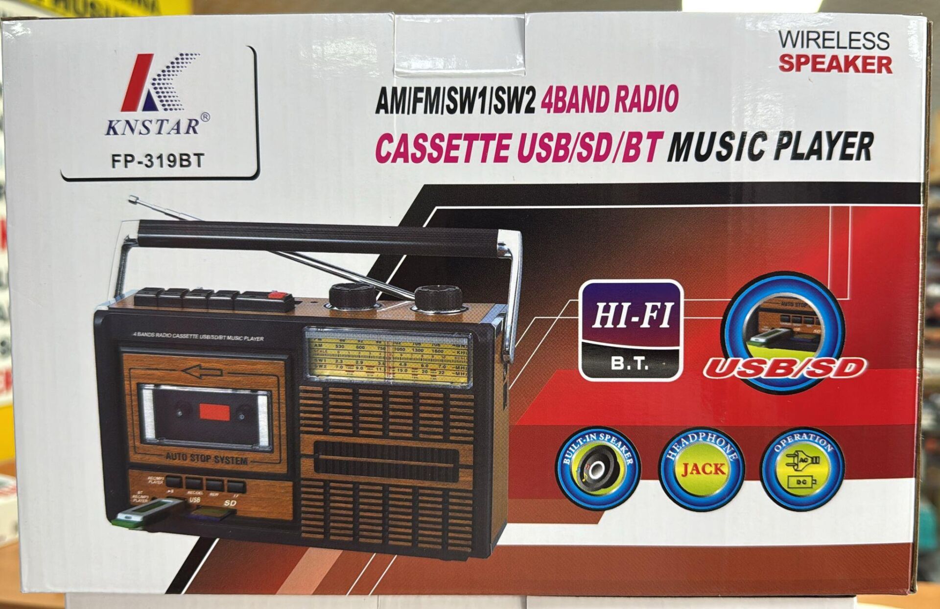 KNSTAR FP-319BT BLUETOOTH USB NOSTALJİK KASETLİ RADYO