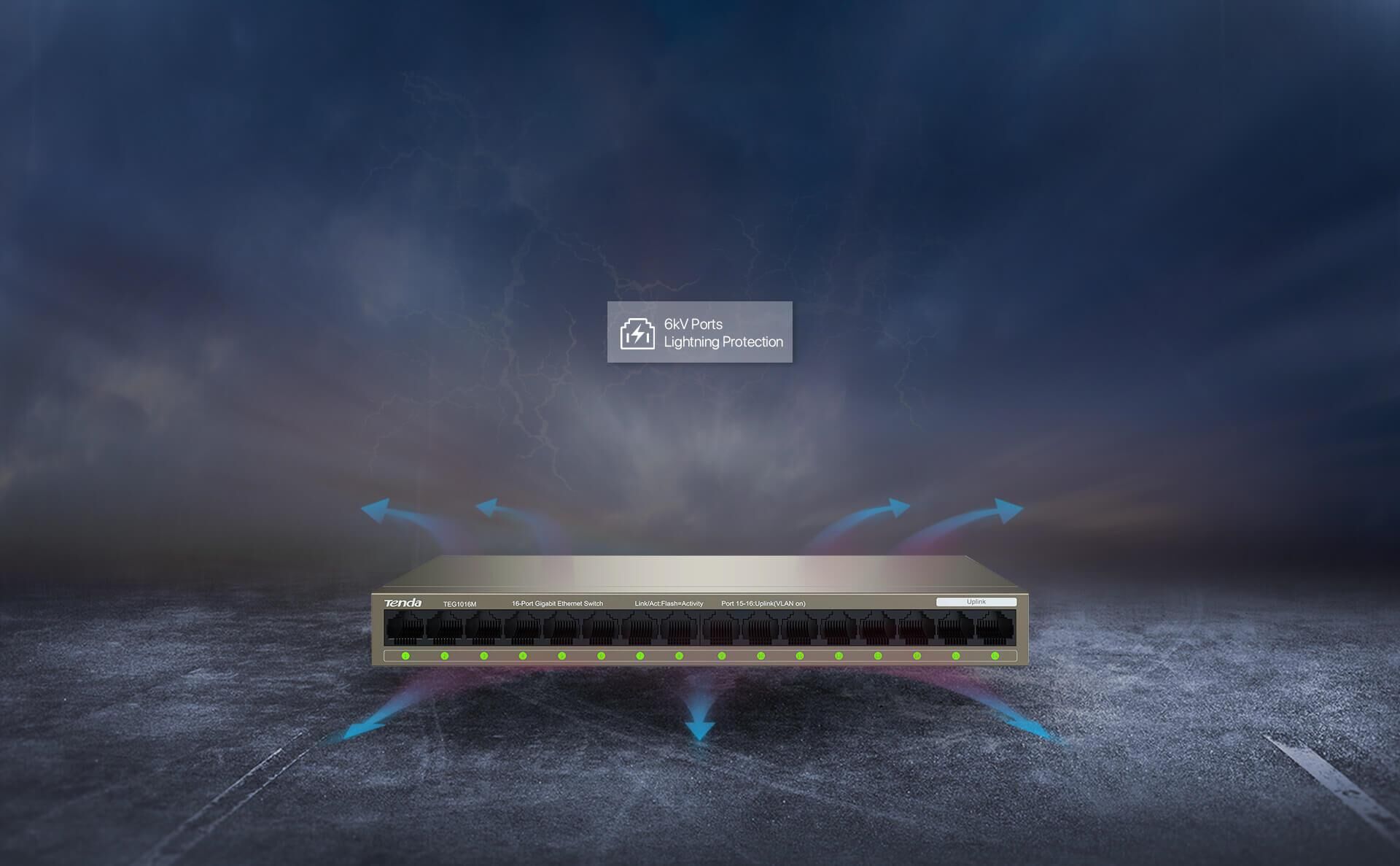 TENDA TEG1016M 16 PORT 10/100/1000 GİGABİT SWITCH