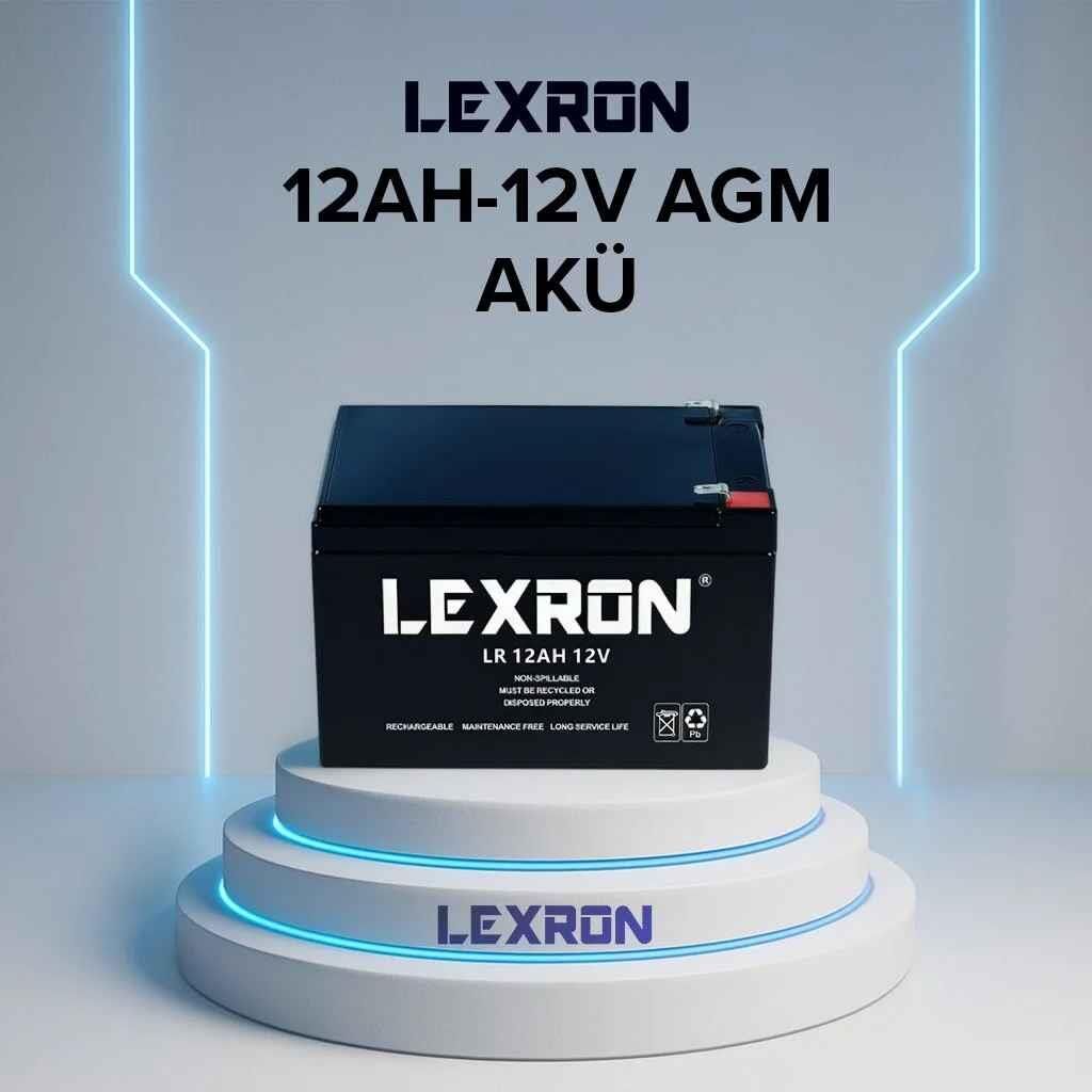 12 VOLT 12 AMPER AKÜ LEXRON-ÖLÇÜLER 150*97*95 mm. - 3.10 kg.