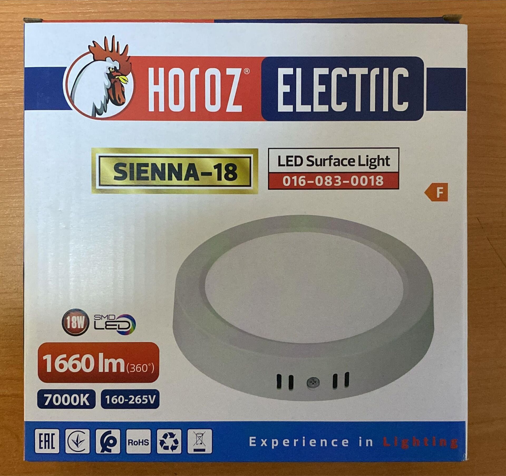 HOROZ 18 WATT SIENNA-18 SIVA ÜSTÜ BEYAZ IŞIK BEYAZ YUVARLAK KASA 18X18 LED PANEL