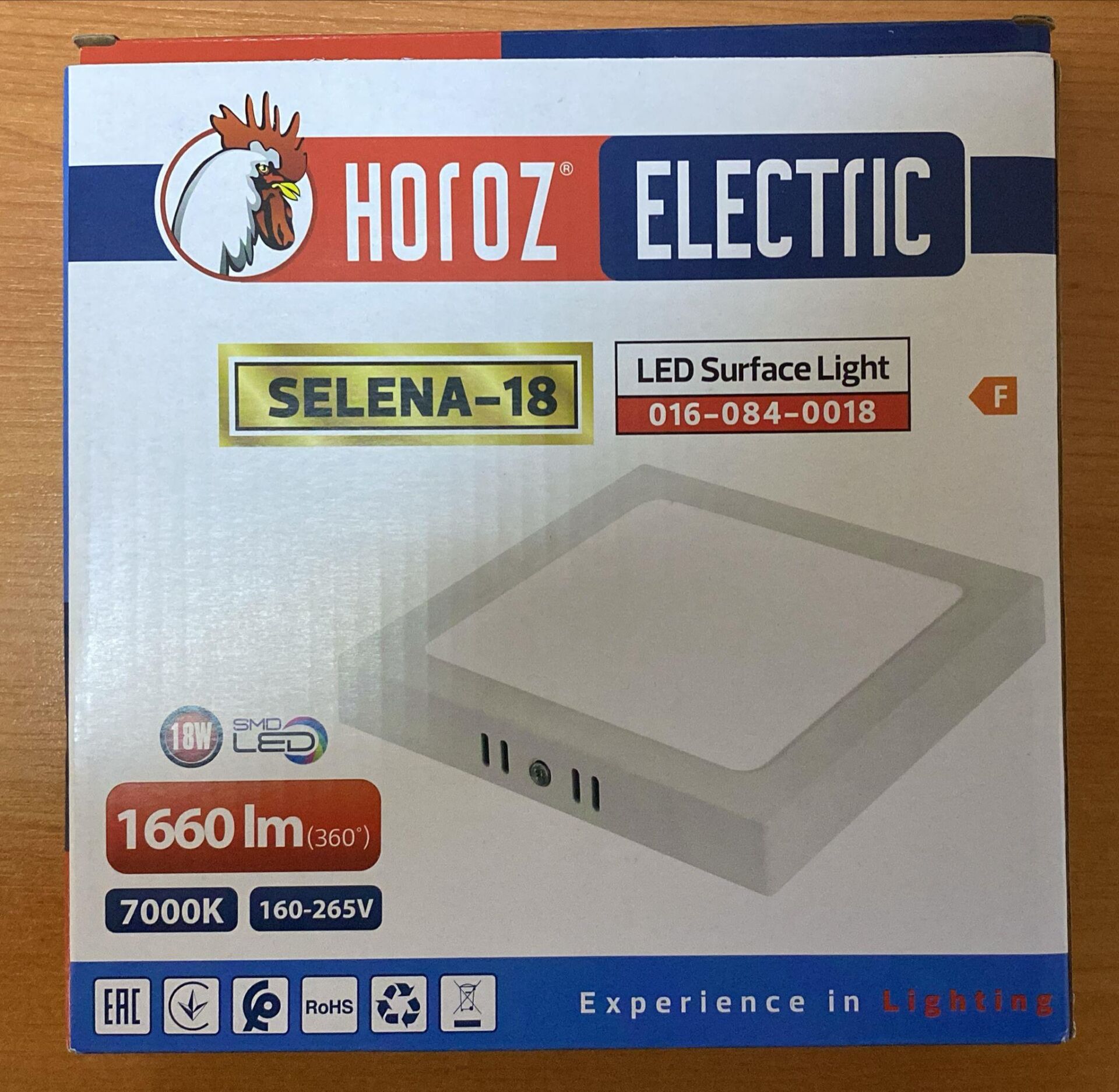 HOROZ 18 WATT SELENA-18 SIVA ÜSTÜ BEYAZ IŞIK BEYAZ KASA KARE 18X18 LED PANEL