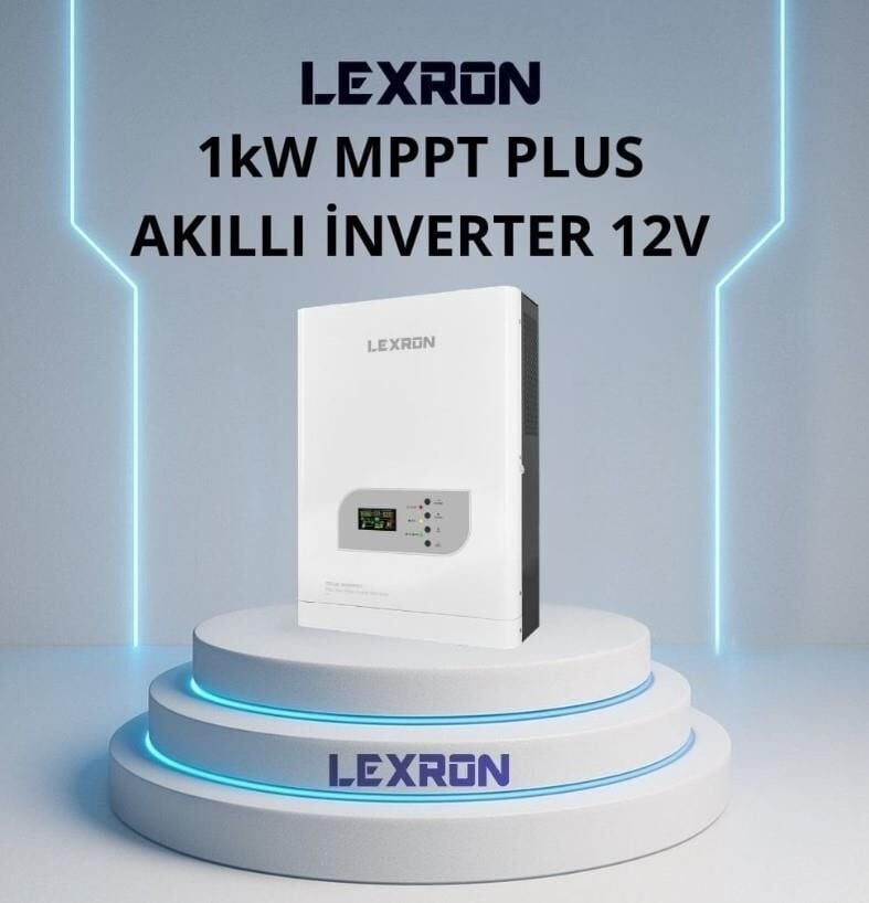 İNVERTER 1 KW 12 VOLT 1000 WATT PLUS 12 KG AKILLI TAM SİNÜS MPPT-LEXRON