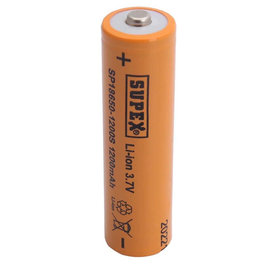 18650 3.7 VOLT 1200 MA  LİTYUM ION BAŞLIKLI ŞARJLI PİL SUPEX 1 ADET FİYATIDIR