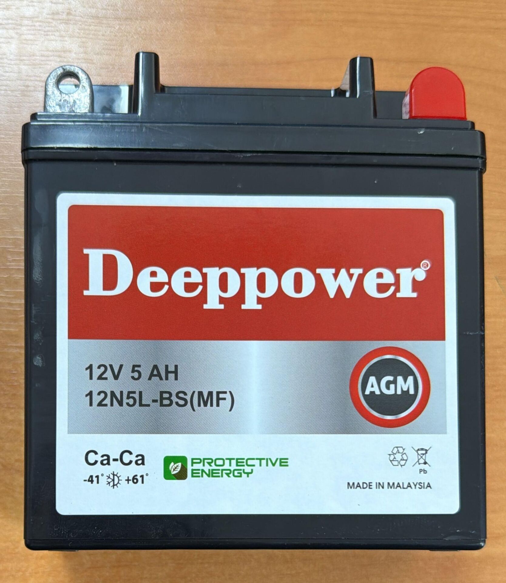 12 VOLT 5 AMPER DEEPPOWER MOTOSİKLET AKÜSÜ-ÖLÇÜLER120*62*128 mm.1,8.kg. 12N5-BS DİKEY