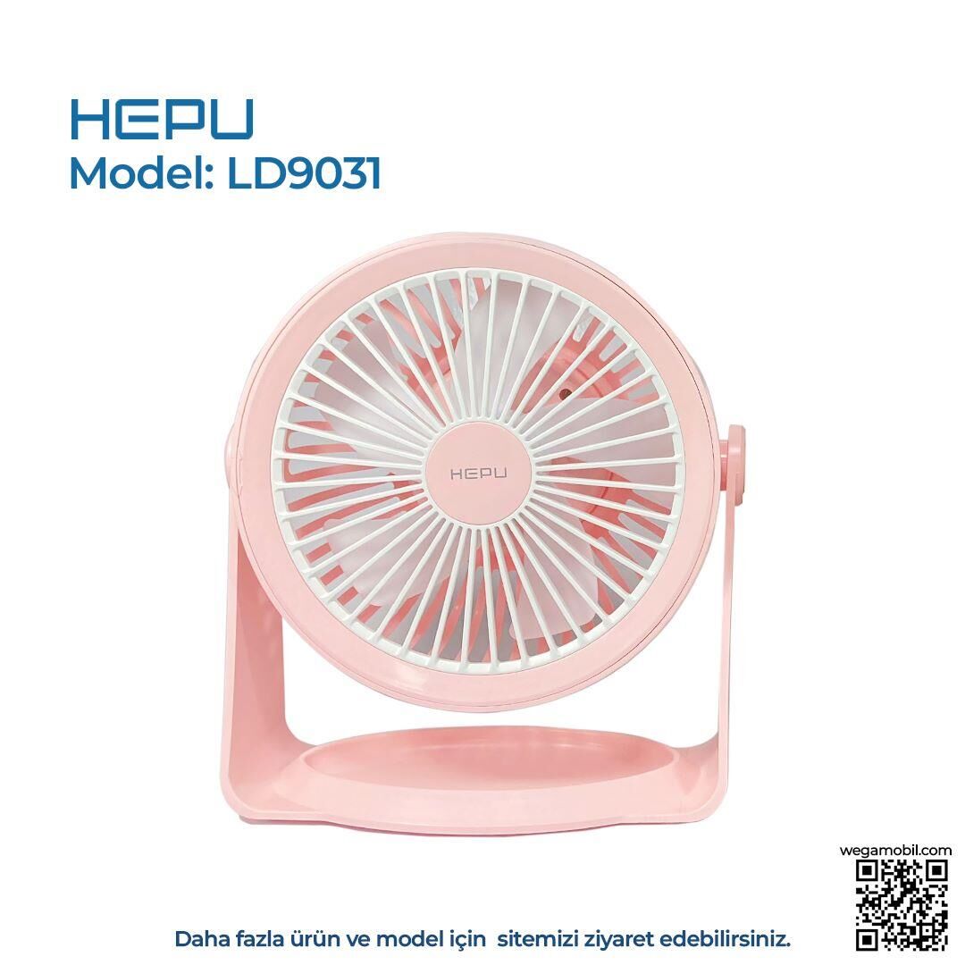 HEPU LD-9031 ŞARJLI MASAÜSTÜ FAN VANTİLATÖR