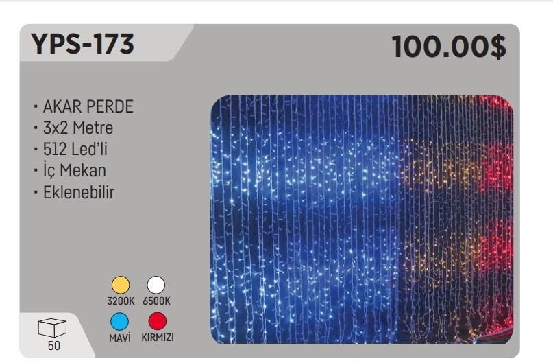 YCL YPS-173M PERDE LED AKAR 3X2 MT MAVİ 512 LEDLİ 220 VOLT EKLENEBİLİR İÇ MEKAN YILBAŞI SÜ