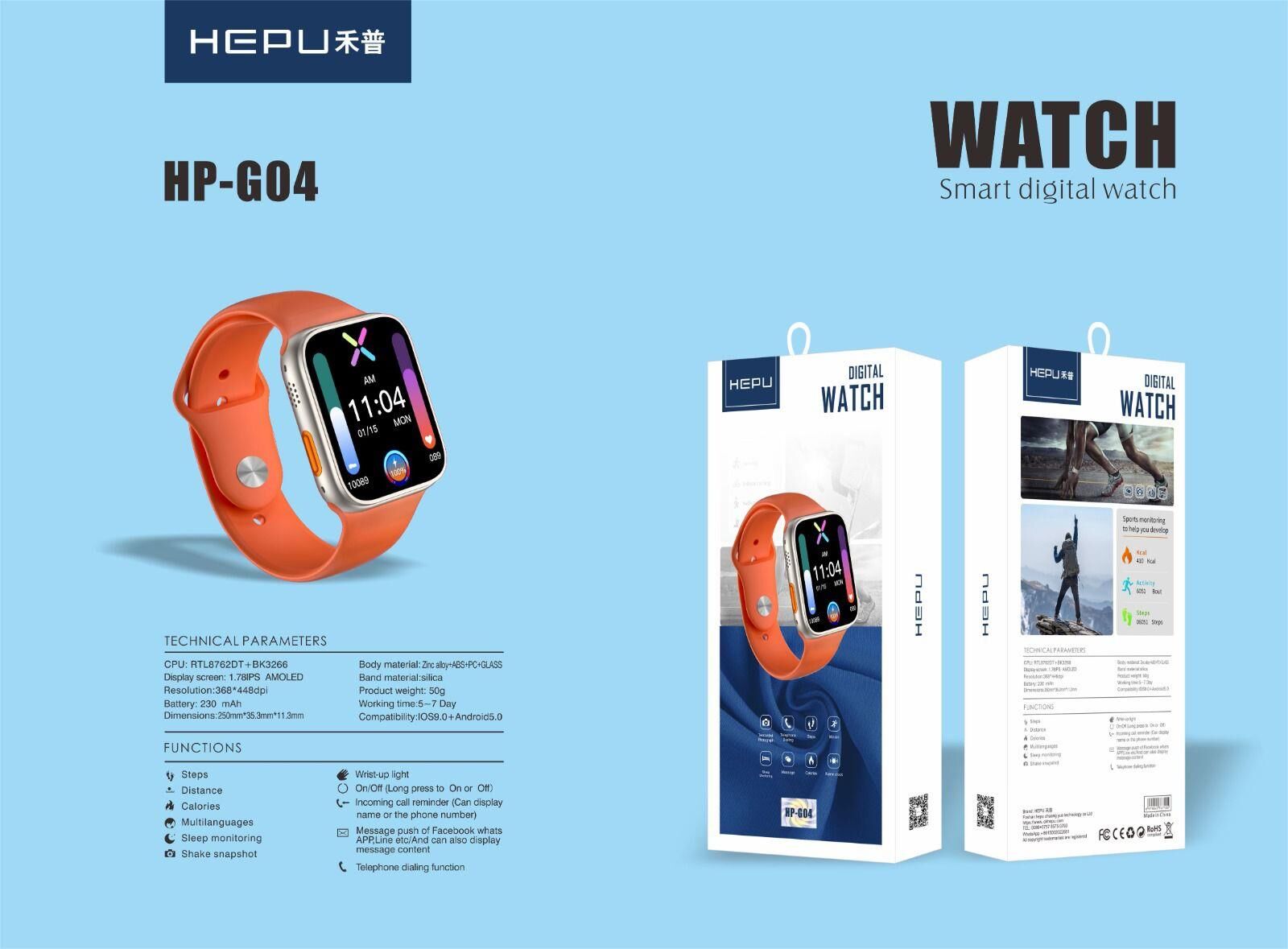 HEPU HP-G04 AKILLI KOL SAATİ