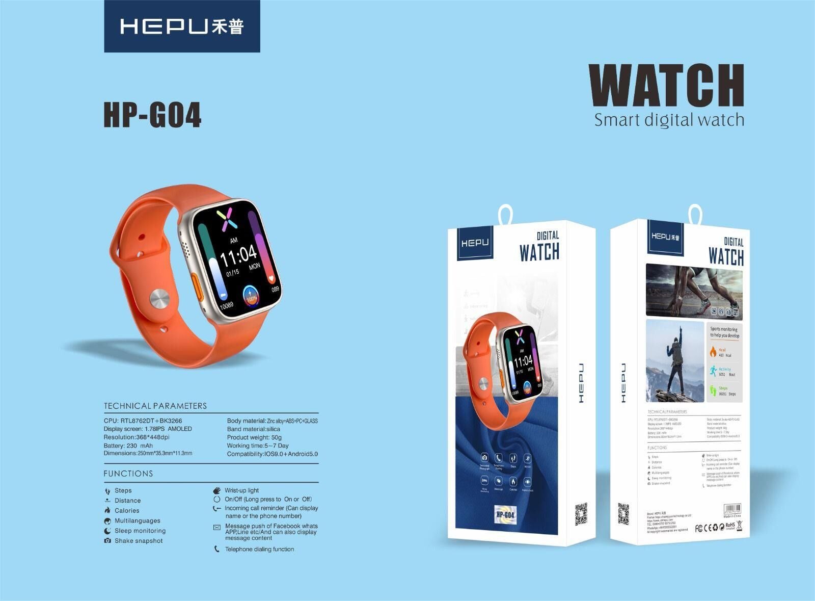 HEPU HP-G04 AKILLI KOL SAATİ