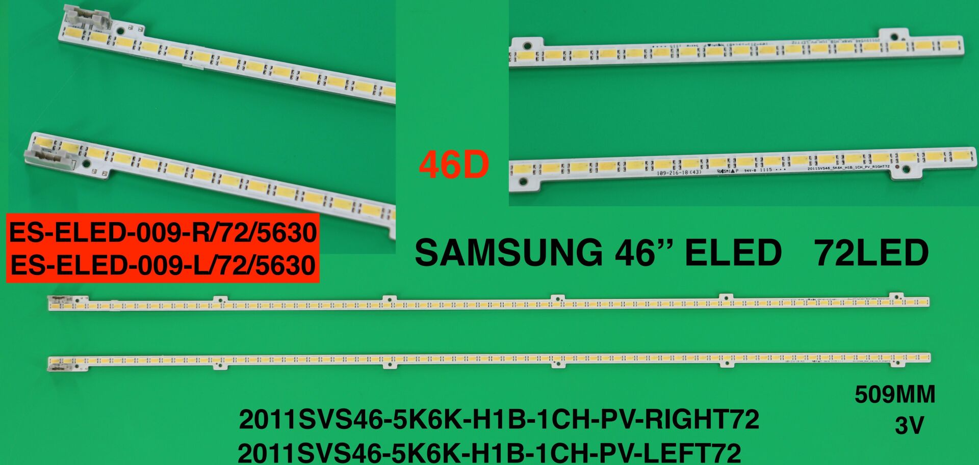 TV LED BAR 2107 2 Lİ ÇUBUK-UE46D5500 UE46D6000 UE46D5000 LTJ460HN01-WİNKEL