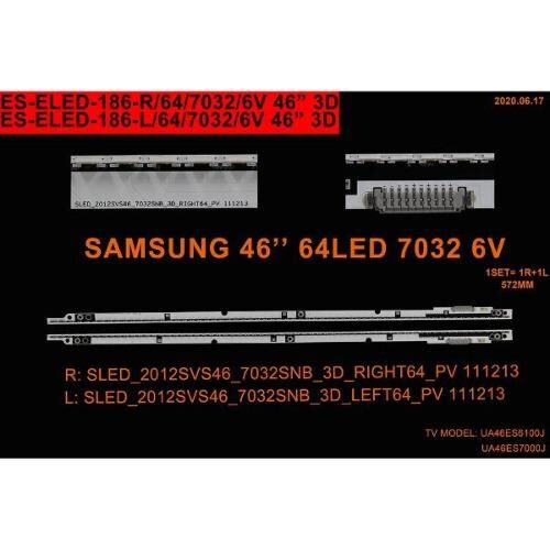 TV LED BAR 2168 2 Lİ ÇUBUK-2013SVS46,UE46F7500,BN96-25445A,2012SVS46-ELED186-WİNKEL