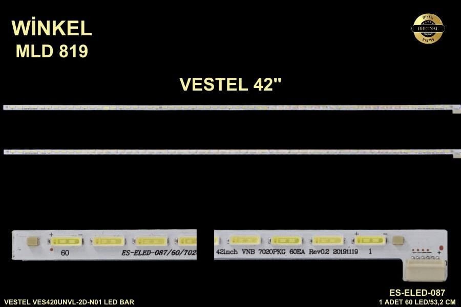 TV LED BAR 819 1 Lİ ÇUBUK-VES420UNVL,42FA7100,LE42F74450LED,42PF8175-ELED87-WİNKEL