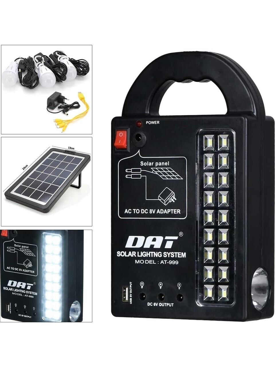 Everton Rt-999 SolarPanelli /Ledli Güneş Enerjili Radyo Usb/ 3 Adet Ampul Şarjlı (Solar 9V