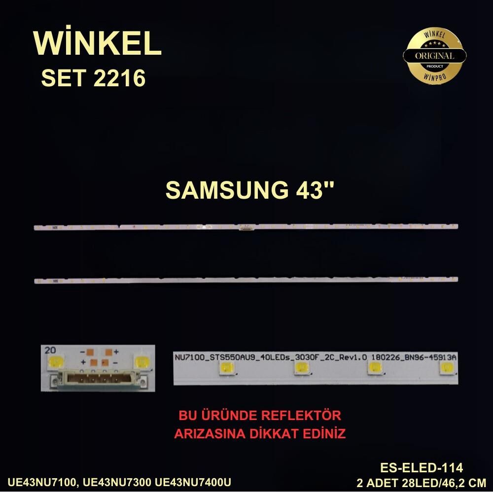 TV LED BAR 2216 2 Lİ ÇUBUK-UE43RU7445UXXC,UE43NU7400U-ELED114-WİNKEL