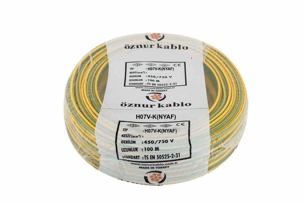 NYAF KABLO 1X16 LIK SARI YEŞİL ÖZNUR+HES 1 MT FİYATIDIR