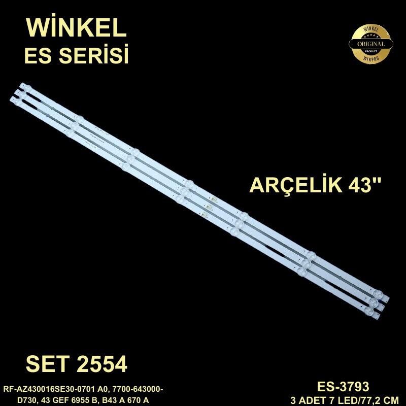 TV LED BAR 2554 TAKIM 3 LÜ-RF-AZ430016SE30-0701 A0,7700-64300-43 GEF 6955 -E3793-WİNKEL