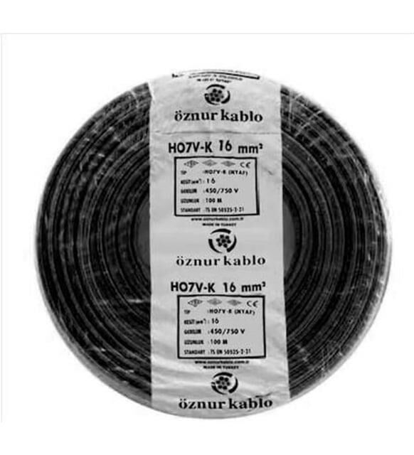 NYAF KABLO 1X16 LIK SİYAH ÖZNUR+HES 1 MT FİYATIDIR