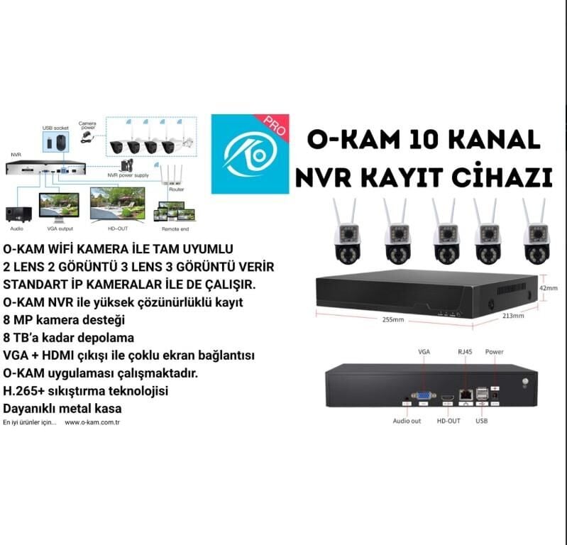 KAYIT CİHAZI ZTECH ZR-4010 10 KANAL NVR 4K OKAM UYGULAMA ONVİF 2LENS DESTEKLİ