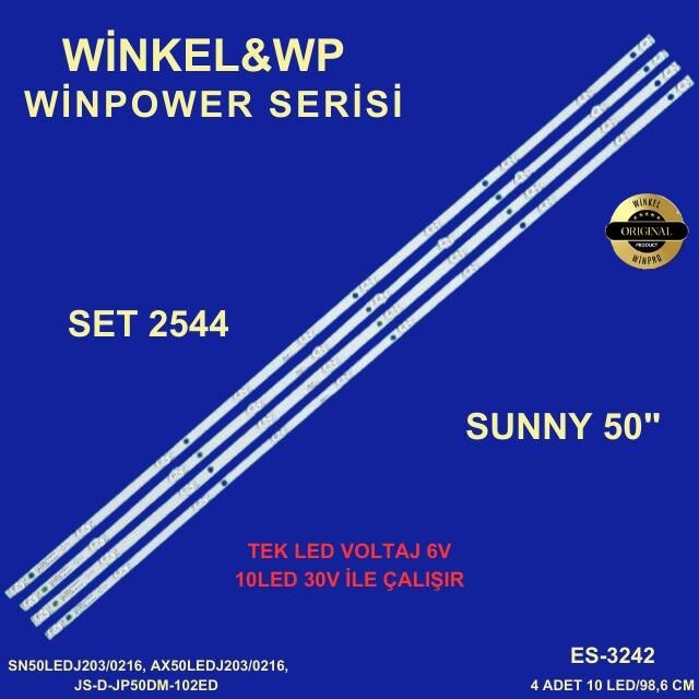 TV LED BAR 2563 2544 TAKIM 4 LÜ-SN50LEDJ203-JP50DM-WİNKEL