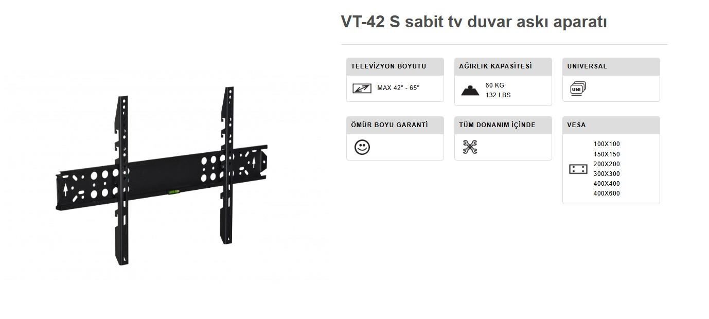 TV ASKI APARATI 42-65 İNÇ SABİT 10X70 CM VONTECH VT 42S