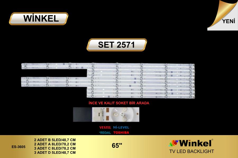TV LED BAR 2571 10 LU TAKIM-65R854UQ-65U9500-65R754U-65UL2063DT-65HT8060UD-WİNKEL