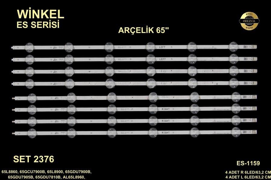 TV LED BAR 2376 TAKIM 8 Lİ-B65L8860,65GCU7900B,AL65L8960,WCG606,65VLX8000BP,WCM606-WİNKEL