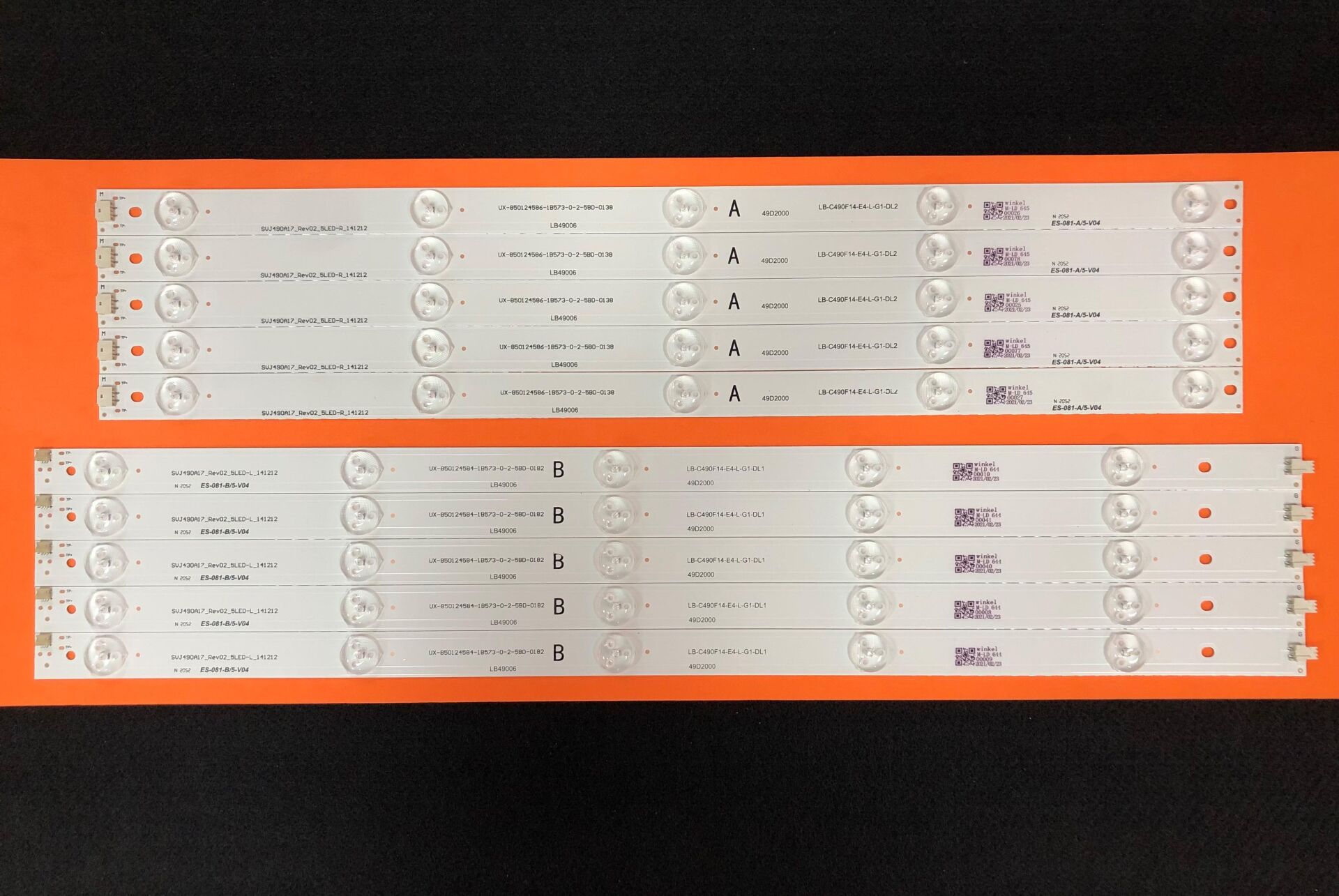 TV LED BAR 2102 TAKIM 10 LU- SN049LD1200-49D2000, LB49006, UD49D6000I, LE49A509-