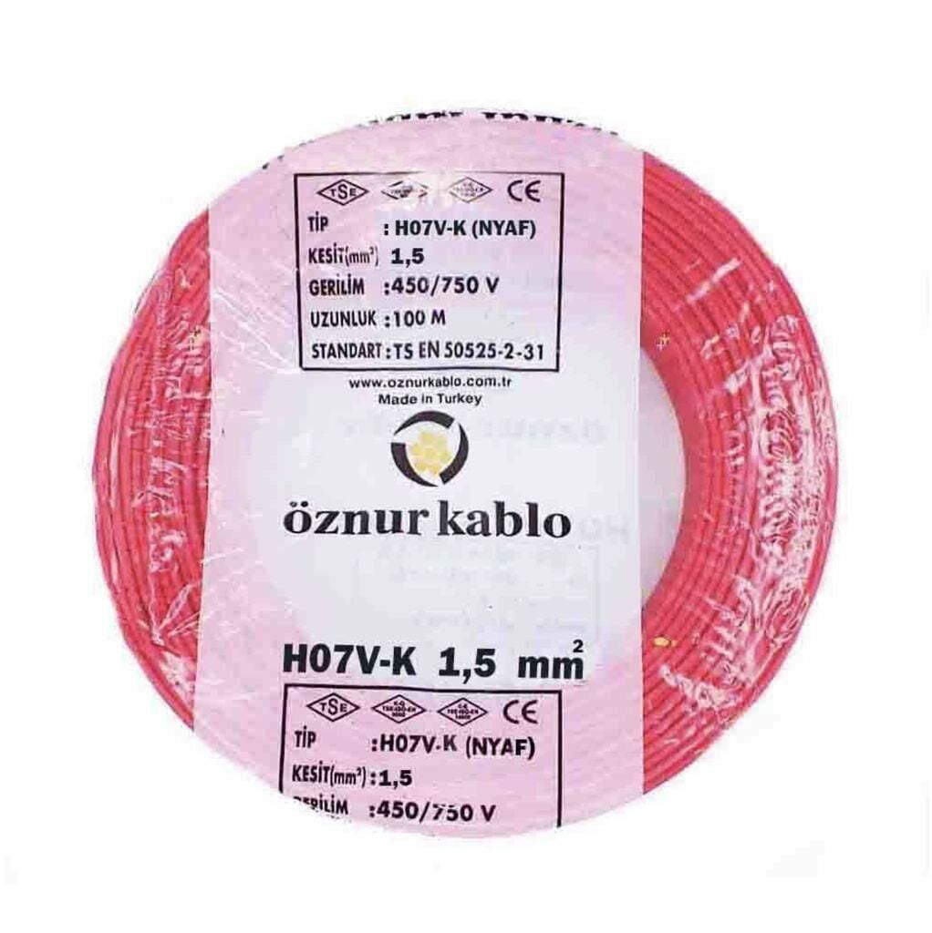 NYAF KABLO 1.5 LUK KIRMIZI ÖZNUR 1 MT FİYATIDIR